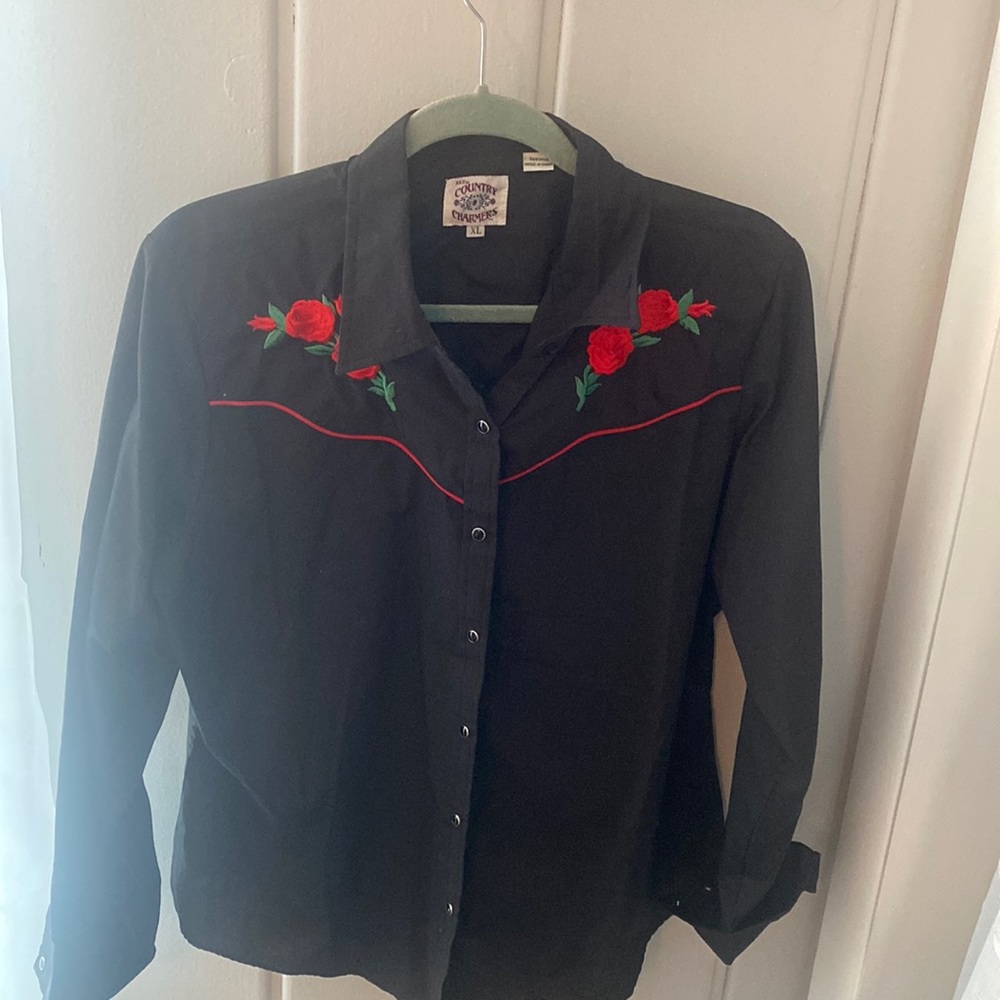 Western shirt with roses Ely